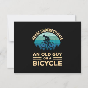 Never Underestimate An Old Guy On A Bicycle Funny RSVP Card