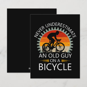 Never Underestimate An Old Guy On A Bicycle Holiday Card