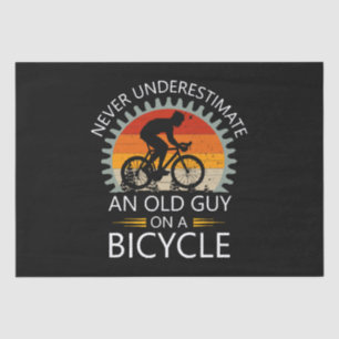Never Underestimate An Old Guy On A Bicycle Tissue Paper