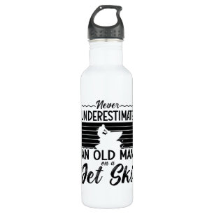 Never Underestimate An Old Man Jet Skiing Jet Ski 710 Ml Water Bottle