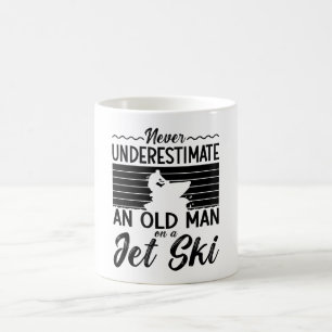 Never Underestimate An Old Man Jet Skiing Jet Ski Coffee Mug