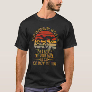 Never Underestimate An Old Man On A Bicycle Retro  T-Shirt