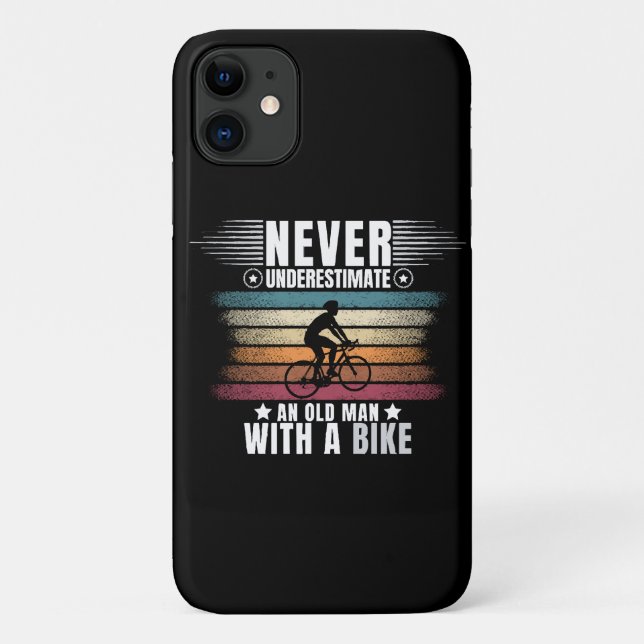 Never Underestimate An Old Man On A Bike Case-Mate iPhone Case (Back)