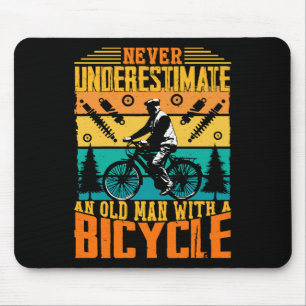 Never Underestimate An Old Man On A Bike Mouse Pad