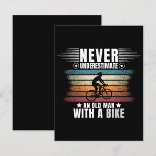 Never Underestimate An Old Man On A Bike RSVP Card