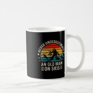 Never Underestimate An Old Man On Skis Funny Skiin Coffee Mug