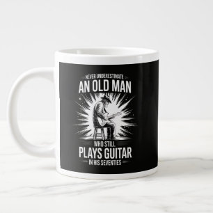 Never Underestimate an Old Man Plays Guitar Large Coffee Mug