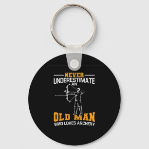 Never Underestimate An Old Man Who Loves Archery Key Ring