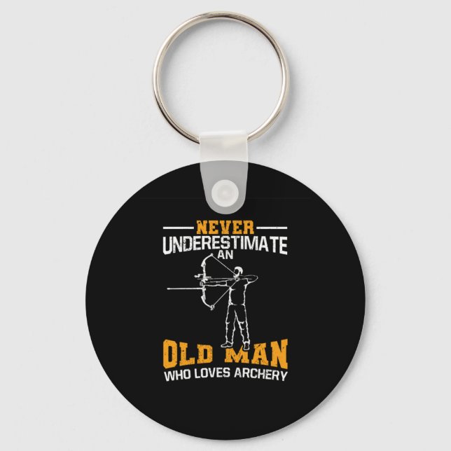Never Underestimate An Old Man Who Loves Archery Key Ring (Front)