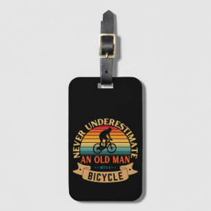 Never underestimate an old man with a bicycle luggage tag