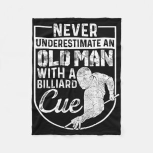 Never Underestimate An Old Man With A Billiard Que Fleece Blanket