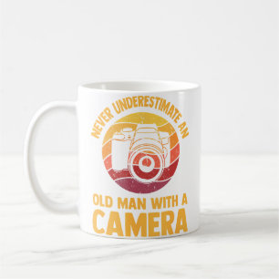 Never Underestimate An Old Man With A Camera Photo Coffee Mug