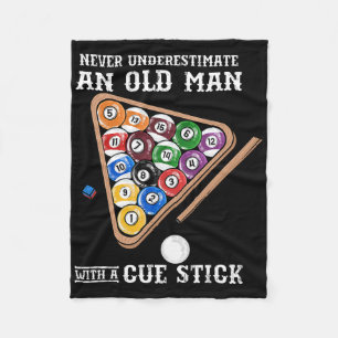 Never Underestimate An Old Man With A Cue Stick I  Fleece Blanket