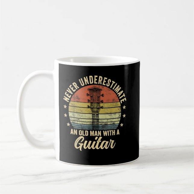 Never Underestimate An Old Man With A Guitar Coffee Mug (Left)