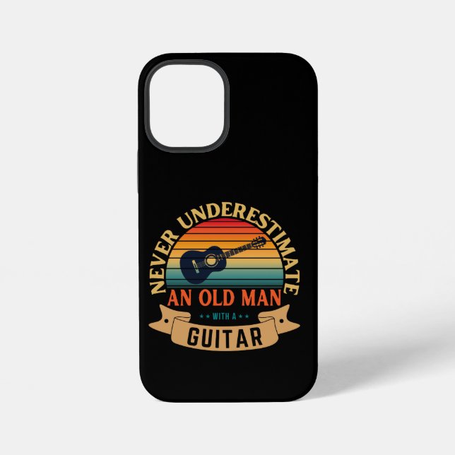 Never underestimate an old man with a guitar iPhone case (Back)
