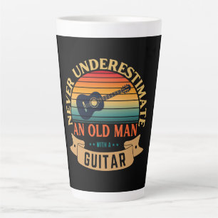 Never underestimate an old man with a guitar latte mug