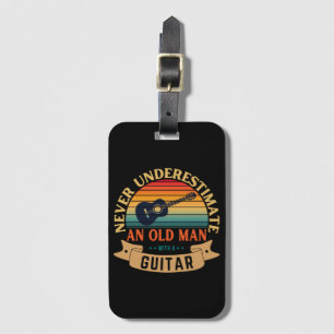 Never underestimate an old man with a guitar luggage tag