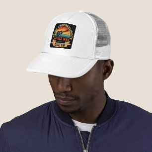 Never underestimate an old man with a guitar trucker hat