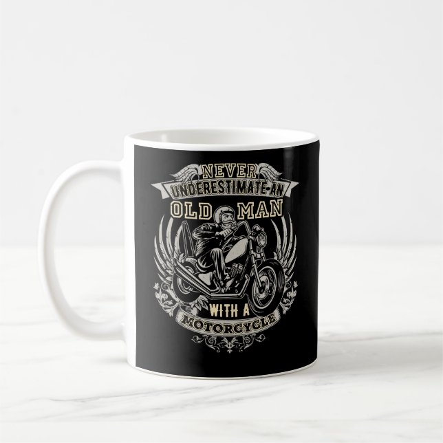 Never Underestimate An Old Man With A Motorcycle Coffee Mug (Left)