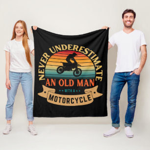 Never underestimate an old man with a motorcycle fleece blanket