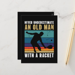Never underestimate an old man with a pickleball  holiday postcard
