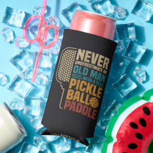 Never Underestimate an Old Man with A Pickleball Seltzer Can Cooler