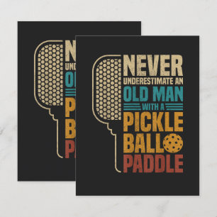 Never Underestimate an Old Man with A Pickleball Thank You Card