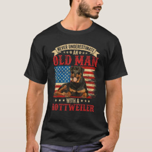 Never Underestimate An Old Man With A Rottweiler C T-Shirt