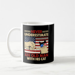 Never Underestimate An Old Man With His Cat FunnyN Coffee Mug