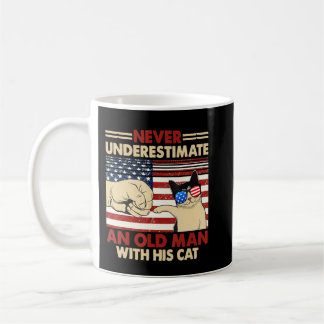 Never Underestimate An Old Man With His Cat FunnyN Coffee Mug