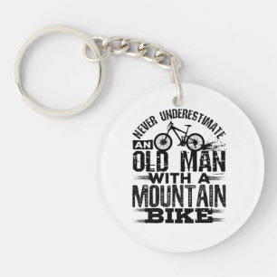 Never Underestimate An Old Man with Mountain Bike Key Ring