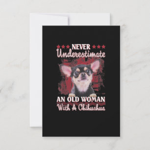 Never Underestimate An Old Woman With A Chihuahua RSVP Card