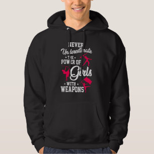Never Underestimate Girls Weapons Colour Guard Mar Hoodie