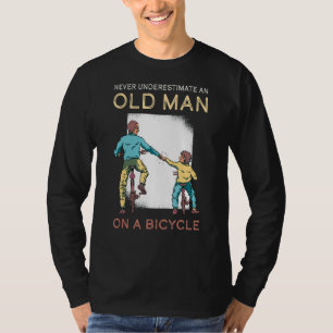 Never Underestimate Old Man Bicycle Mountain Bike T-Shirt
