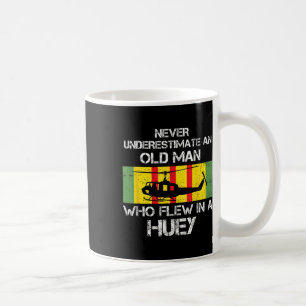 Never Underestimate Old Man Flew In A Huey Vietnam Coffee Mug