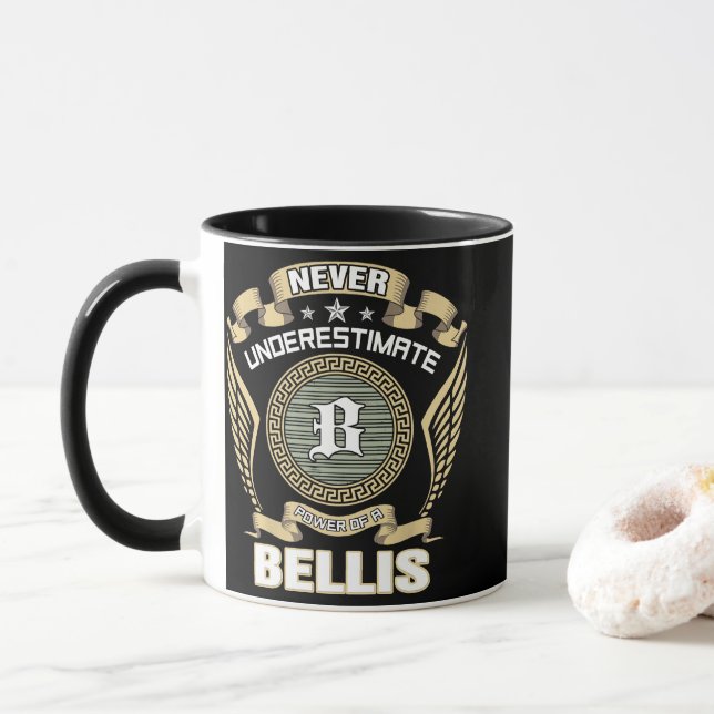 NEVER_UNDERESTIMATE_POWER_OF_A_BELLIS MUG (With Donut)