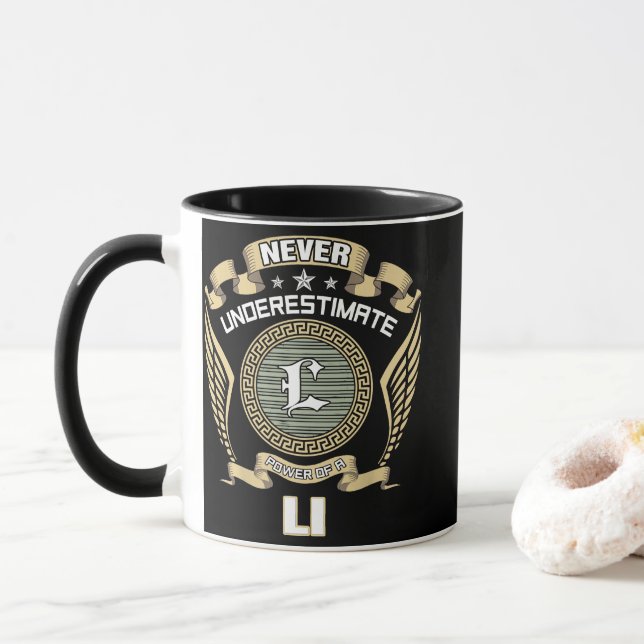 NEVER_UNDERESTIMATE_POWER_OF_A_LI MUG (With Donut)