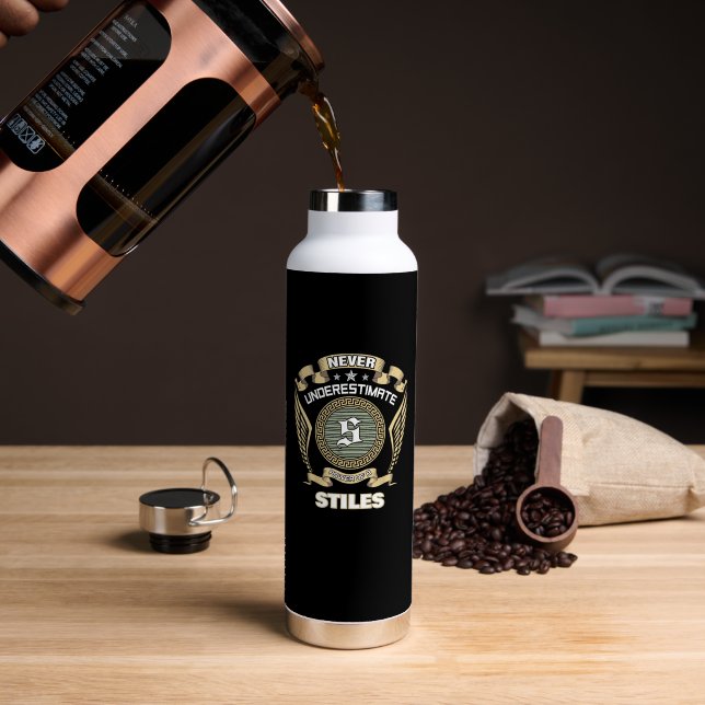 NEVER UNDERESTIMATE POWER OF A STILES WATER BOTTLE (Coffee (Rotated))