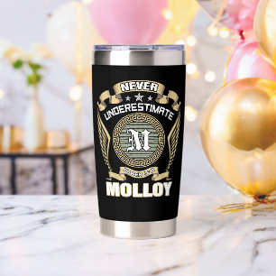 NEVER_UNDERESTIMATE_POWER_OF_A_YOURNAME INSULATED TUMBLER