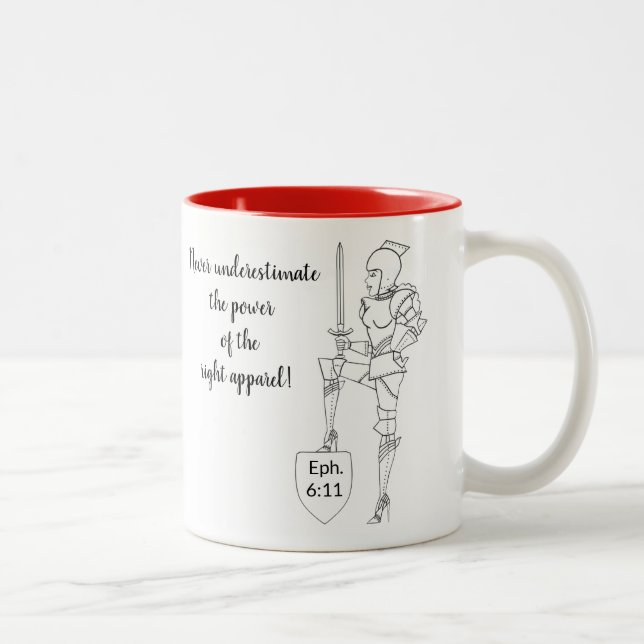 "Never Underestimate Power of Apparel” Two-Tone Coffee Mug (Right)