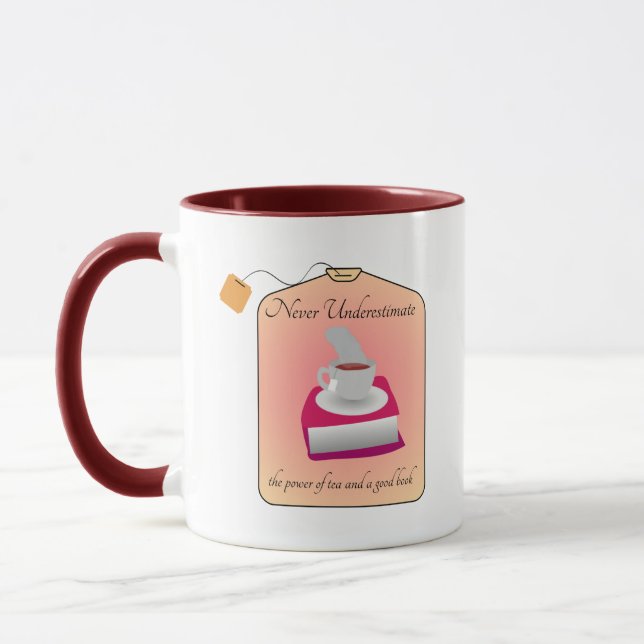Never Underestimate Power of Tea and a Good Book Mug (Left)