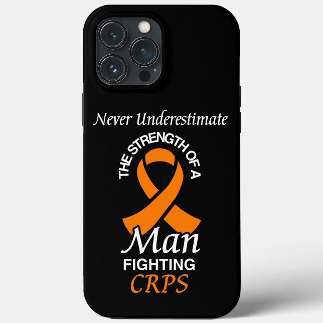 Never Underestimate/Ribbon/Man...CRPS Case-Mate iPhone Case (Back)