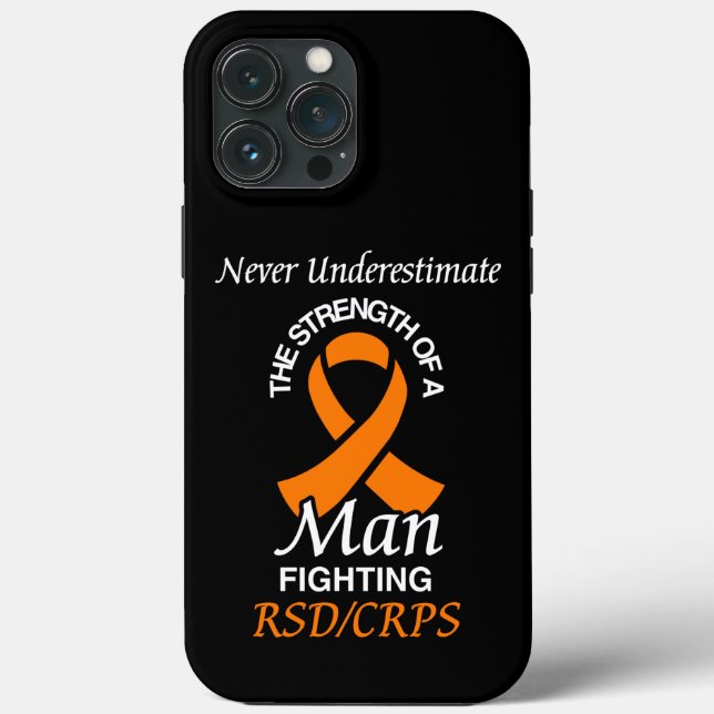 Never Underestimate/Ribbon/Man...RSD/CRPS Case-Mate iPhone Case (Back)
