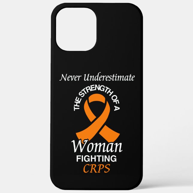 Never Underestimate/Ribbon/Woman...CRPS Case-Mate iPhone Case (Back)
