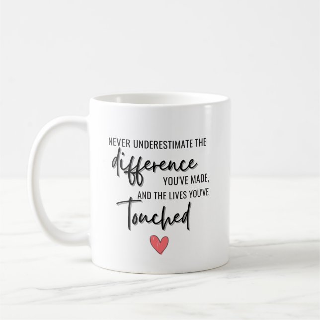 Never Underestimate the Difference Retirement Coffee Mug (Left)
