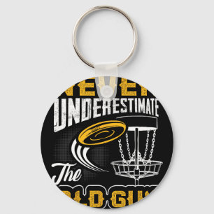 Never Underestimate The Old Guy Funny Disc Golf Fr Key Ring