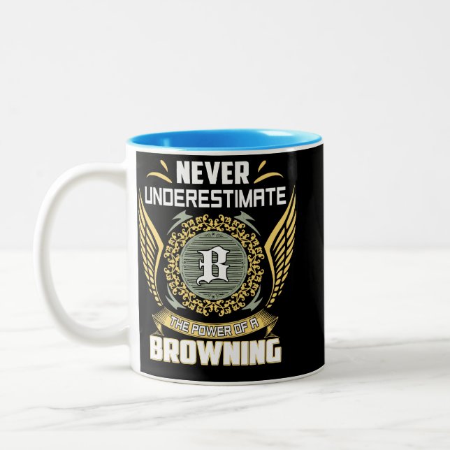 Never Underestimate The Power Of A Browning Two-Tone Coffee Mug (Left)