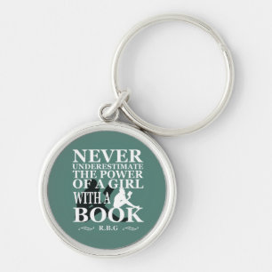 Never underestimate the power of a girl with book key ring
