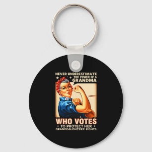 Never Underestimate The Power Of A Grandma Who Vot Key Ring