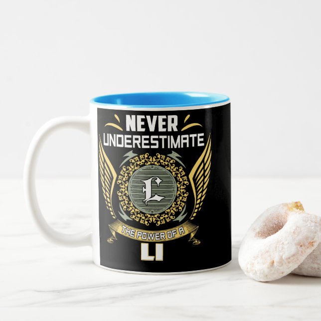 Never Underestimate The Power Of A Li Two-Tone Coffee Mug (With Donut)